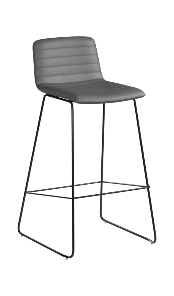 ARCA BAR BLACK, židle barová, ekologická kůže šedá